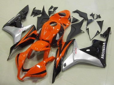 Billigste Honda CBR600RR Motorrad Verkleidung 2007-2008 - Silber Orange Glanzendes Schwarz