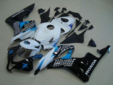 Billigste Honda CBR600RR Motorrad Verkleidung Kit 2007-2008 - Weiss Blau Glanzendes Schwarz