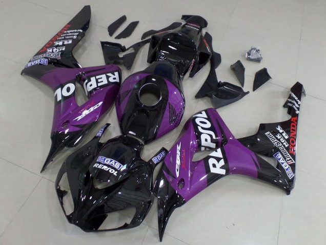 Billigste Honda CBR1000RR Motorrad Verkleidung 2006-2007 - Glanzendes Schwarz Lila Repsol