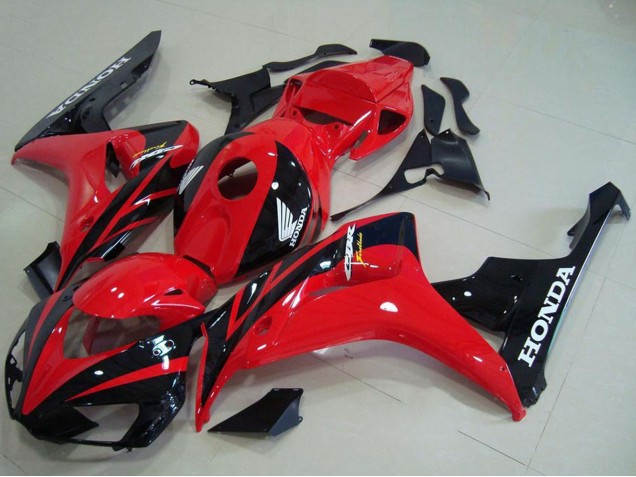 Billigste Honda CBR1000RR Motorrad Verkleidung Kit 2006-2007 - Rot Glanzendes Schwarz