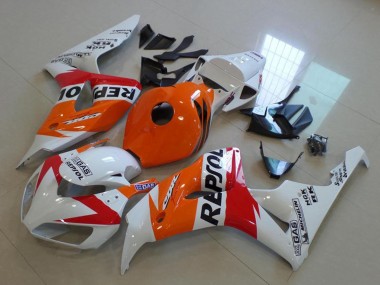 Billigste Honda CBR1000RR Motorrad Verkleidung 2006-2007 - Orange Weiss Rot Glanzendes Schwarz Repsol
