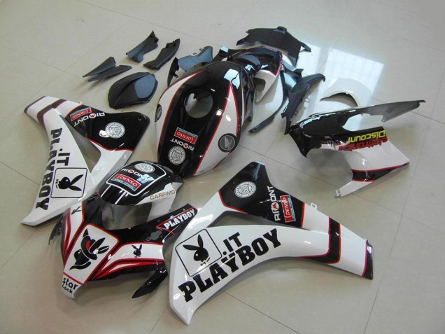 Billigste Honda CBR1000RR Motorrad Verkleidung 2008-2011 - Weiss Rot Glanzendes Schwarz Playboy