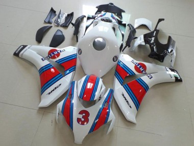 Billigste Honda CBR1000RR Motorrad Verkleidung 2008-2011 - Weiss Rot Hellblau Martini 3