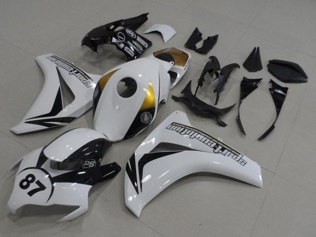 Billigste Honda CBR1000RR Motorrad Verkleidung 2008-2011 - Weiss Gold Glanzendes Schwarz 87