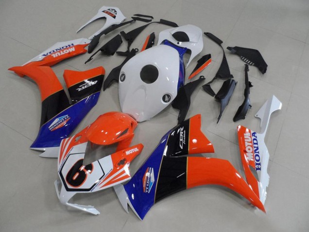 Billigste Honda CBR1000RR Motorrad Verkleidung 2012-2016 - Weiss Blau Orange Glanzendes Schwarz TT Legends 6