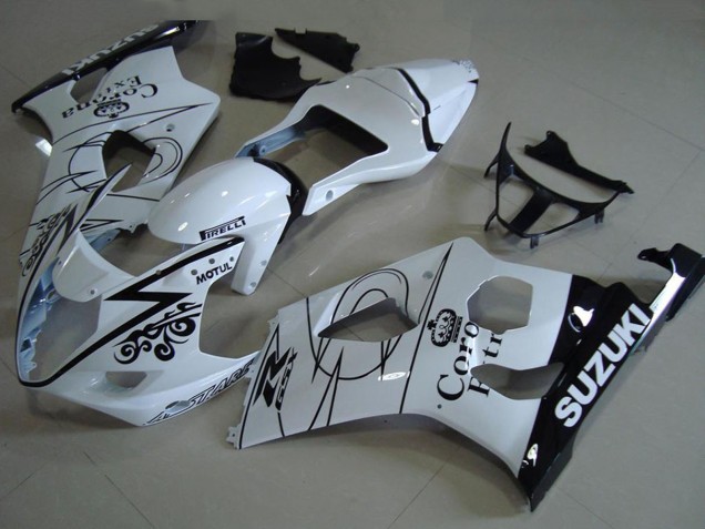 Billigste Suzuki GSXR 1000 Motorrad Verkleidung 2003-2004 - Weiss Schwarz Corona