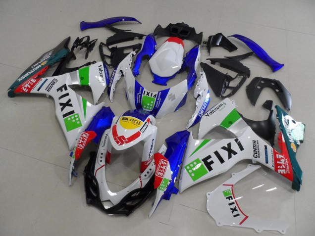 Billigste Suzuki GSXR 1000 Motorrad Verkleidung 2009-2016 - Weiss Blau Grun Gelb Rot Fixi