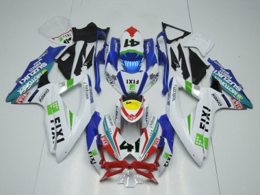 Billigste Suzuki GSXR 1000 Motorrad Verkleidung 2009-2016 - Weiss Blau Rot Gelb Grun Fixi 41