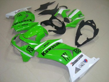 Billigste Kawasaki ZX250R Motorrad Verkleidung 2008-2012 - Weiss Grun Schwarz Monster 88