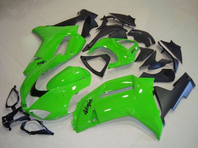 Billigste Kawasaki ZX6R Motorrad Verkleidung 2007-2008 - Grun Matt Schwarz