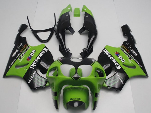 Billigste Kawasaki ZX7R Motorrad Verkleidung 1996-2003 - Grun Glanzendes Schwarz Monster Elf