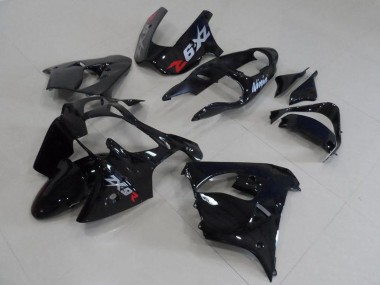 Billigste Kawasaki ZX9R Motorrad Verkleidung 2000-2001 - Glanzendes Schwarz