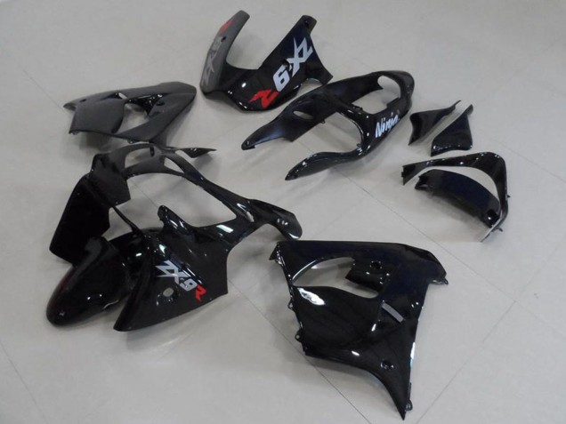 Billigste Kawasaki ZX9R Motorrad Verkleidung 2000-2001 - Glanzendes Schwarz