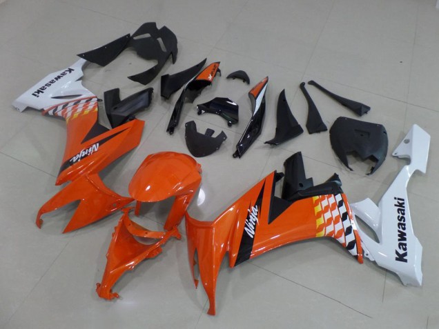 Billigste Kawasaki ZX10R Motorrad Verkleidung 2008-2010 - Weiss Orange Schwarz