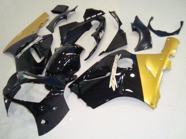 Billigste Kawasaki ZX12R Motorrad Verkleidung 2000-2001 - Glanzendes Schwarz Gold