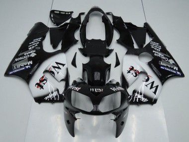 Billigste Kawasaki ZX12R Motorrad Verkleidung 2002-2006 - Glanzendes Schwarz Weiss West