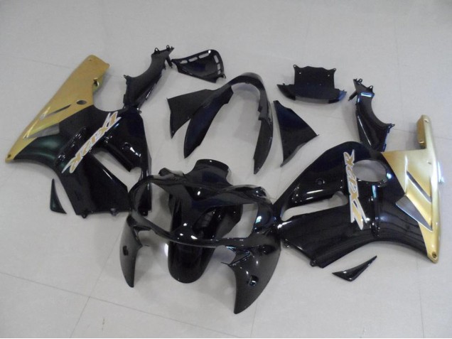 Billigste Kawasaki ZX12R Motorrad Verkleidung Kit 2002-2006 - Glanzendes Schwarz Gold