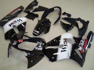 Billigste Kawasaki ZX12R Motorrad Verkleidung 2002-2006 - Glanzendes Schwarz Weiss West Rot