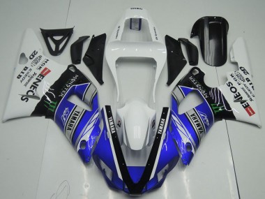 Billigste Yamaha YZF R1 Motorrad Verkleidung 2000-2001 - Weiss Blau Schwarz ENEOS Monster