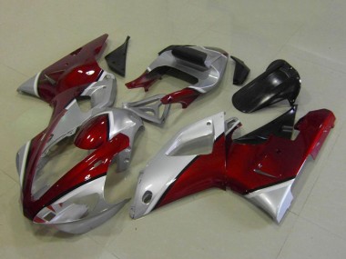 Billigste Yamaha YZF R1 Motorrad Verkleidung 2000-2001 - Silber Kastanienbraun Rot