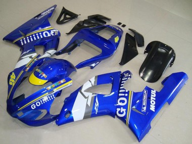 Billigste Yamaha YZF R1 Motorrad Verkleidung 2000-2001 - Blau Weiss Gelb Motul 46