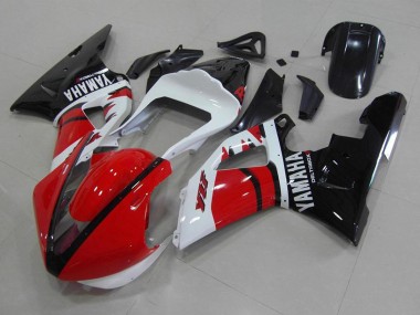 Billigste Yamaha YZF R1 Motorrad Verkleidung 2000-2001 - Rot Weiss Glanzendes Schwarz Rennen Version