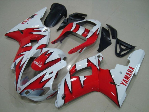 Billigste Yamaha YZF R1 Motorrad Verkleidung 2000-2001 - Weiss Rot