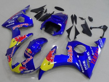 Billigste Yamaha YZF R6 Motorrad Verkleidung 2003-2004 - Blau Gelb Red Bull