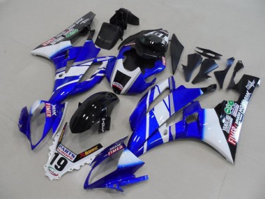 Billigste Yamaha YZF R6 Motorrad Verkleidung 2006-2007 - Weiss Blau Glanzendes Schwarz Fimer Yamalube