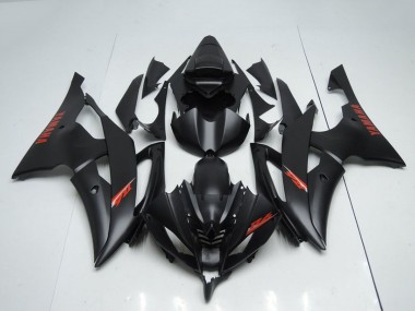 Billigste Yamaha YZF R6 Motorrad Verkleidung 2008-2016 - Matt Schwarz Rot Aufkleber