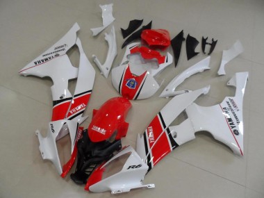 Billigste Yamaha YZF R6 Motorrad Verkleidung 2008-2016 - Weiss Rot Schwarz Streifen OEM Stil