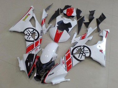 Billigste Yamaha YZF R6 Motorrad Verkleidungen Kit 2008-2016 - Weiss Rot Glanzendes Schwarz