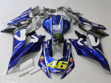 Billigste Yamaha YZF R6 Motorrad Verkleidung 2017-2023 - Weiss Blau Grun Monster MoviStar