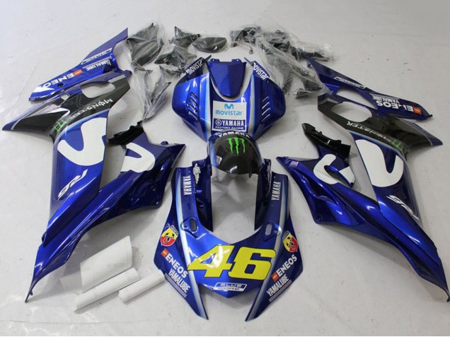 Billigste Yamaha YZF R6 Motorrad Verkleidung 2017-2023 - Weiss Blau Grun Monster MoviStar