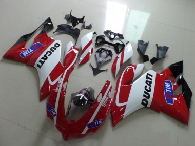 Billigste Ducati 1199 Motorrad Verkleidung 2011-2014 - Weiss Rot Tim