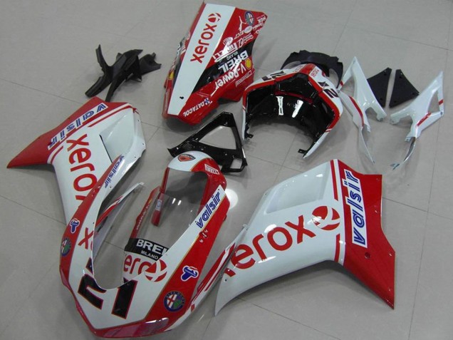 Billigste Ducati 848 1098 1198 Motorrad Verkleidung 2007-2014 - Weiss Rot Glanzendes Schwarz Valsir Xerox OEM Stil 21