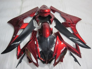 Billigste Yamaha YZF R6 Motorrad Verkleidung 2006-2007 - Rot Matt Schwarz