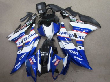 Billigste Yamaha YZF R6 Motorrad Verkleidung 2006-2007 - Weiss Blau Rot Sterilgarda Volvo Fimer
