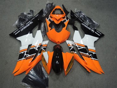 Billigste Yamaha YZF R6 Motorrad Verkleidung 2008-2016 - Orange Weiss Glanzendes Schwarz Motul