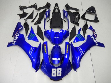 Billigste Yamaha YZF R1 Motorrad Verkleidung 2015-2019 - Blau Grun Monster Akropovic
