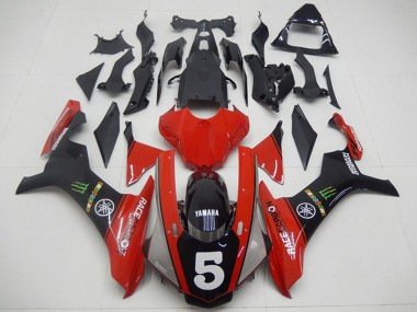 Billigste Yamaha YZF R1 Motorrad Verkleidung 2015-2019 - Rot Schwarz Grun Monster 5