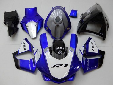 Billigste Yamaha YZF R1 Motorrad Verkleidung 2015-2019 - Weiss Blau Glanzendes Schwarz
