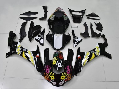 Billigste Yamaha YZF R1 Motorrad Verkleidung 2015-2019 - Schwarz Weiss Gelb Rosa Hai