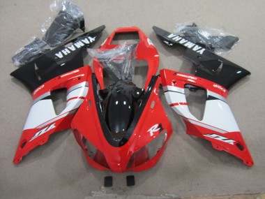 Billigste Yamaha YZF R1 Motorrad Verkleidung 1998-1999 - Rot Weiss Silber Glanzendes Schwarz