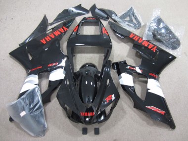 Billigste Yamaha YZF R1 Motorrad Verkleidung 1998-1999 - Glanzendes Schwarz Weiss Rot Aufkleber