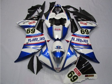 Billigste Yamaha YZF R1 Motorrad Verkleidung 2009-2011 - Weiss Blau Schwarz Sterilgarda SCALZ 69