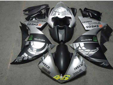 Billigste Yamaha YZF R1 Motorrad Verkleidung 2009-2011 - Silber Matt Schwarz Grun Monster Iveco Yamalube ENEOS Semakin Didepan