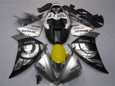 Billigste Yamaha YZF R1 Motorrad Verkleidung 2012-2014 - Silber Schwarz IVECO Yamalube ENEOS Monster
