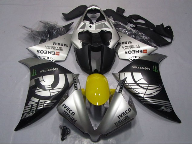 Billigste Yamaha YZF R1 Motorrad Verkleidung 2012-2014 - Silber Schwarz IVECO Yamalube ENEOS Monster