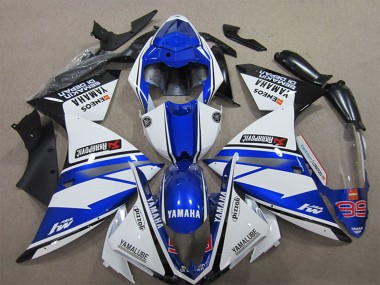 Billigste Yamaha YZF R1 Motorrad Verkleidung 2012-2014 - Weiss Blau Schwarz Pizzoli ENEOS Yamalube Semakin Didepan